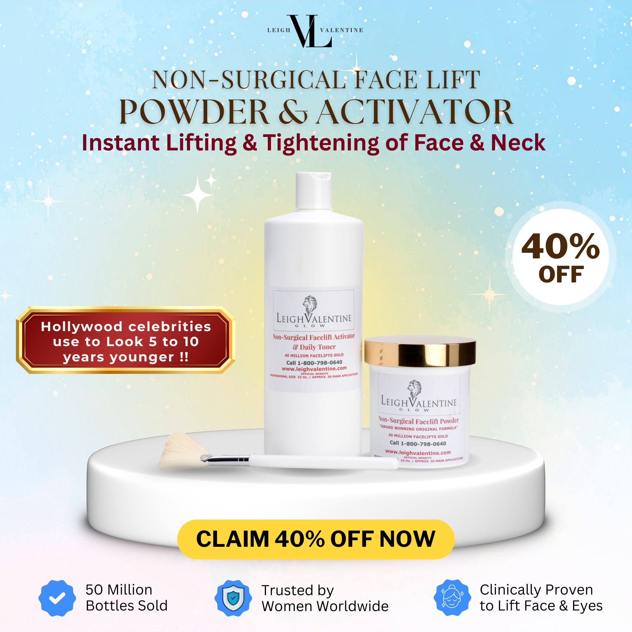 NON-SURGICAL FACE LIFT POWDER & ACTIVATOR – Leigh Valentine